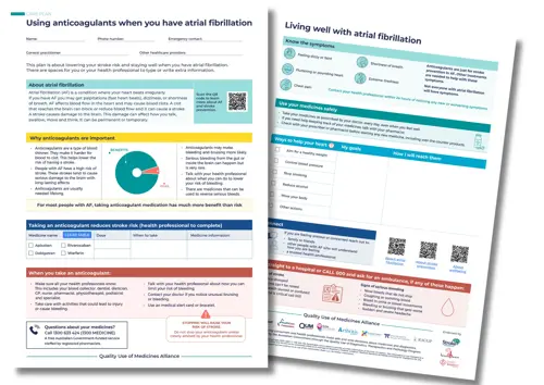 Anticoagulant care plan snapshot