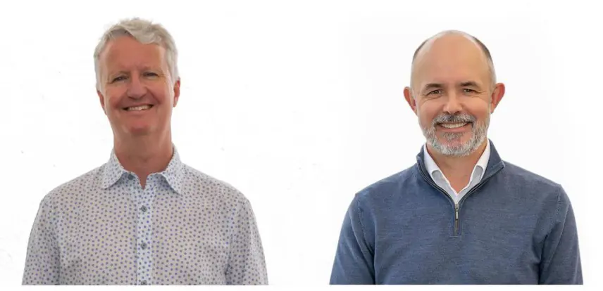 Dr Stephen Barnett (left), Justin Lewis (right)